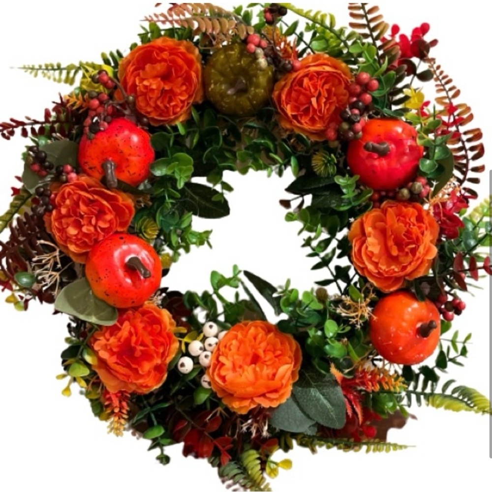 NWOT- Autumn Faux Floral Indoor/ Outdoor Wreath.